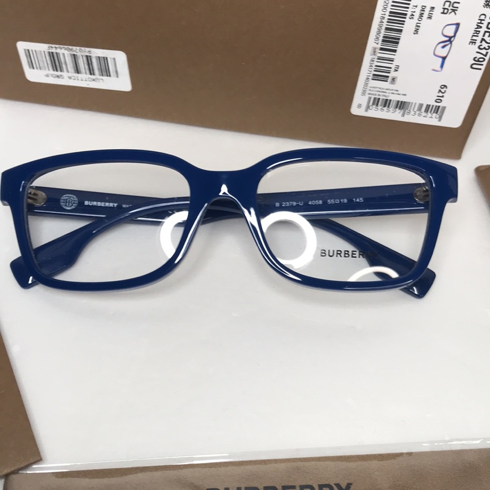 Authentic Burberry Charlie Demo Rectangular Men's Eyeglasses BE2379U 4058 55 - Picture 10 of 14